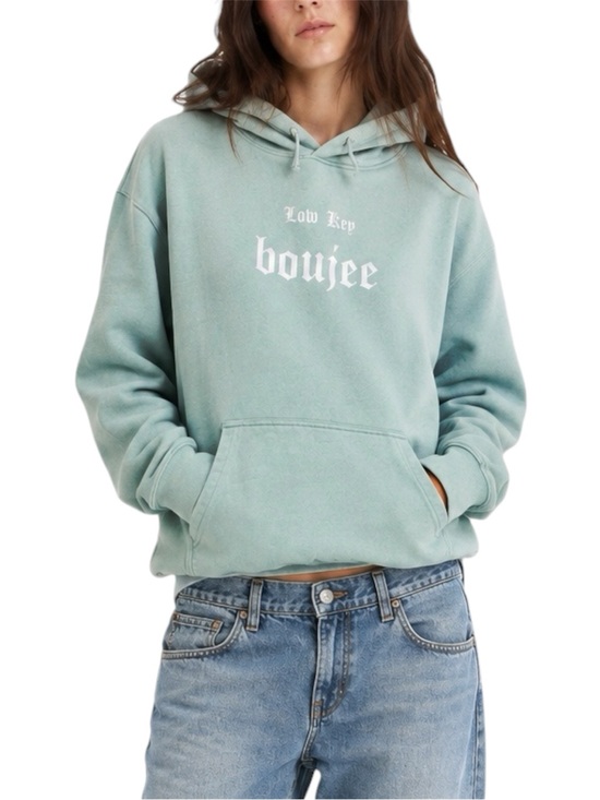 Tops - One Size LA Trading Co Light Blue Low Key Boujee Graphic Hoodie